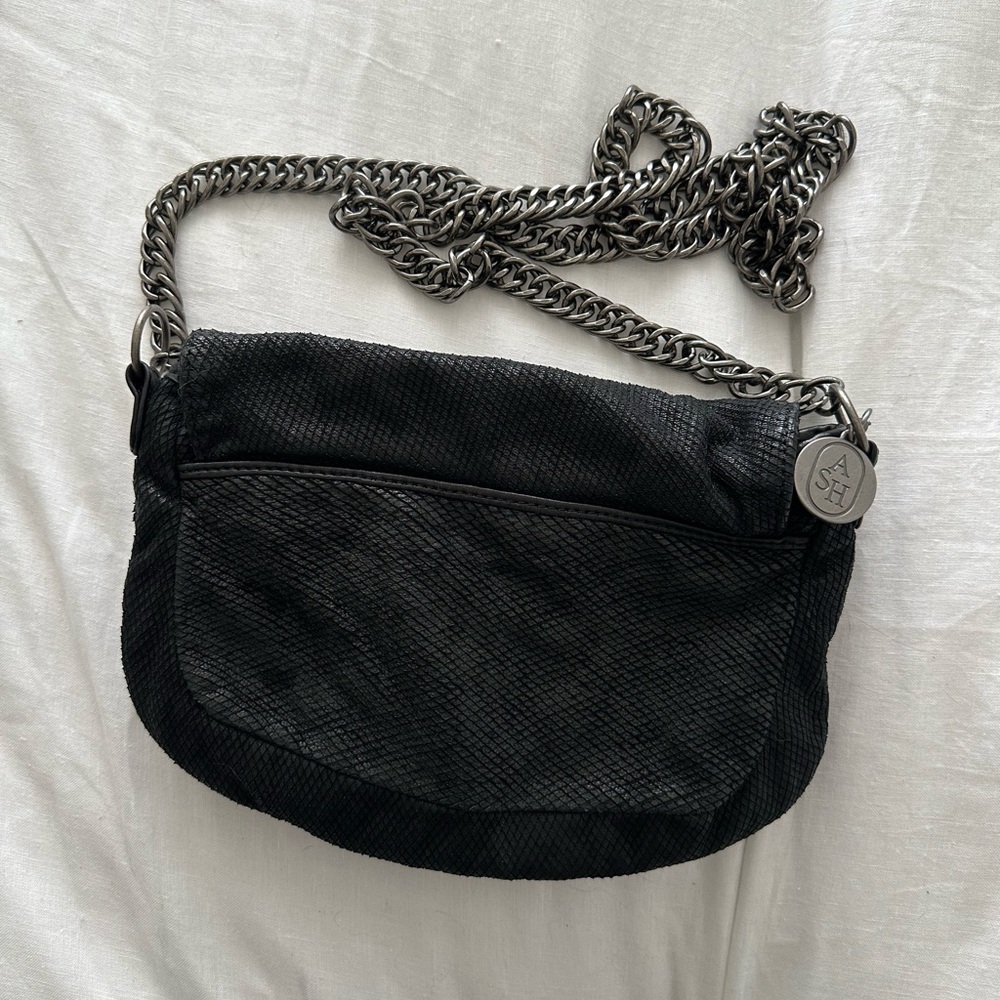 Ash Black leather crossbody bag
